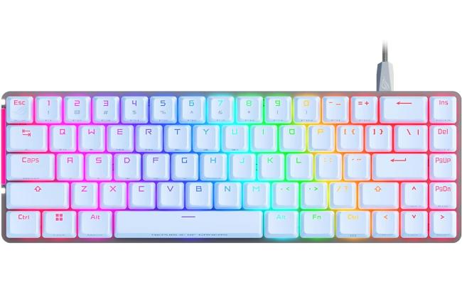 ASUS ROG Falchion Ace 65% Wired Gaming Keyboard, ROG NX Red Key Switch, 100% Anti-Ghosting, N-Key Rollover, PBT Doubleshot Keycaps, English - Arabic Layout, White