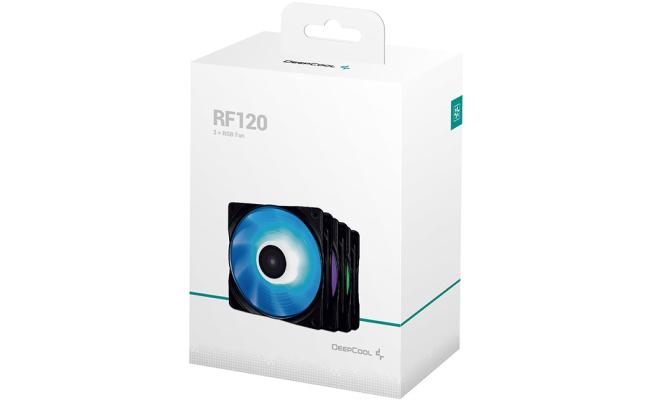 DeepCool RF12 FS RGB 120mm Fan Speed: 500~1500 RPM Fan Airflow: 56.5 CFM Fan Air Pressure: 1.66 mmAq Hydro Bearing - Fan Connector: 4-pin PWM, Pack of 3, Black