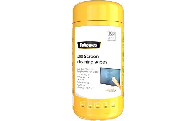 Fellowes 100 Screen and Keyboard Wipes Tub for Home and Office - Monitor/Laptop/iPad/Mobile Phone/Tablet Cleaning Wipes Singular Pack Multi