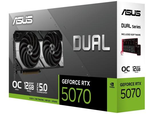 ASUS Dual GeForce RTX™ 5070 OC Edition 12GB GDDR7 Graphics Card (PCIe® 5.0, 12GB GDDR7, HDMI®/DP 2.1, 2.5-Slot, Axial-tech Fans, Dual BIOS)