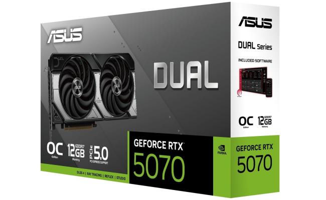 ASUS Dual GeForce RTX™ 5070 OC Edition 12GB GDDR7 Graphics Card (PCIe® 5.0, 12GB GDDR7, HDMI®/DP 2.1, 2.5-Slot, Axial-tech Fans, Dual BIOS)