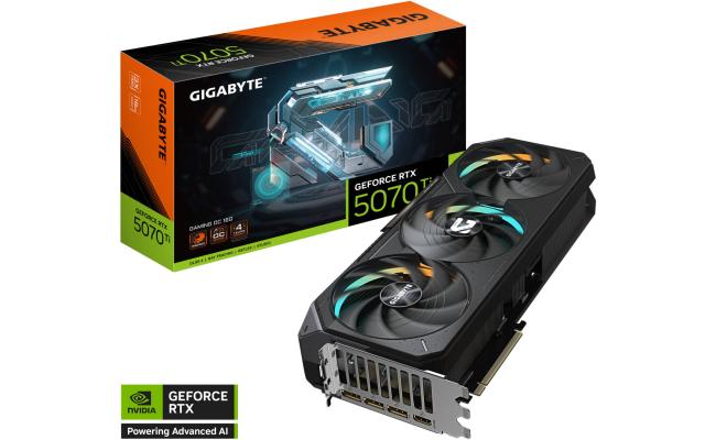 GIGABYTE GeForce RTX 5070 Ti GAMING OC Graphics Card, 16GB GDDR7 256-Bit Memory, 2588 MHz Core Clock, 8960 CUDA Cores, 28 Gbps Memory Speed, PCI-Express 5.0