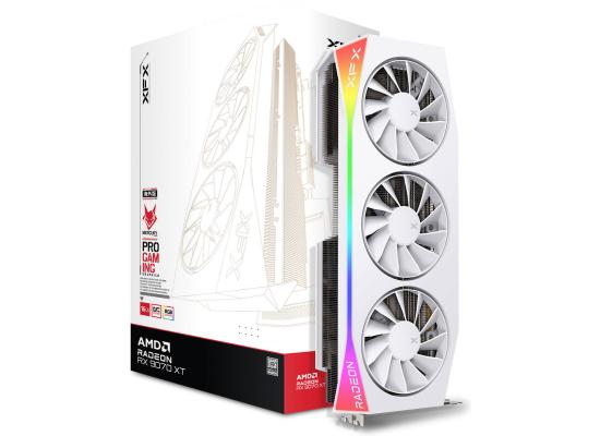 XFX Mercury AMD Radeon RX 9070 XT OC Gaming Edition , 16GB GDDR6 256-Bit Memory, 3100 MHz Boost Clock, 4096 Stream Processors, 20 Gbps Memory Clock, PCI Express 5.0 , White