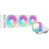DeepCool LE360 V2 Liquid CPU Cooler, 360mm Radiator, 3x 120mm Pre-Installed aRGB Fan, 2100 RPM Fan Speed, 75.89 CFM Fan Airflow, Hydro Bearing Type, Anti-Leak Technology, White