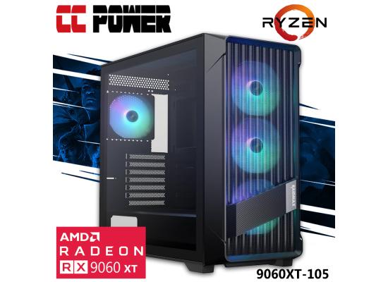CC Power 9060XT-105 Gaming PC NEW 9Gen AMD Ryzen 9 7900X 12-Cores w/ AMD Radeon RX 9060 XT 16GB DDR6 & Advanced Air Cooler