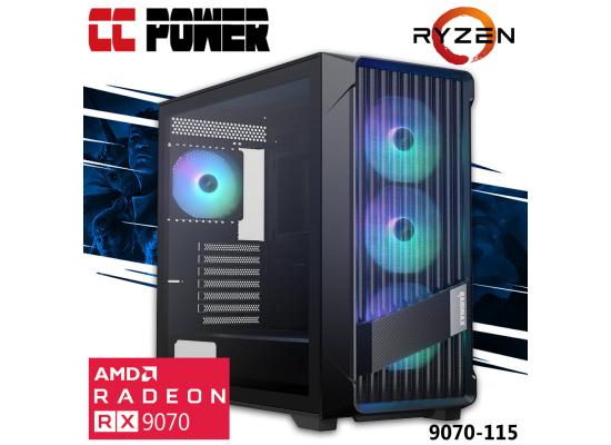 CC Power 9070-115 Gaming PC NEW 9Gen AMD Ryzen 9 7900X 12-Cores w/ AMD Radeon 9070 16GB DDR6 & Advanced Air Cooler