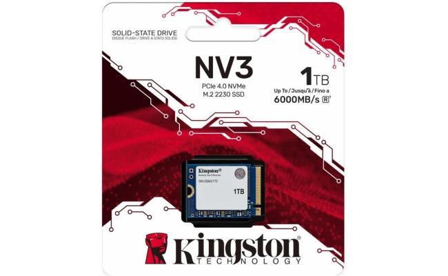Kingston NV3 1TB M.2 2230 NVMe PCIe Gen 4x4 3D Nand Internal SSD Up to 6000 MB/s