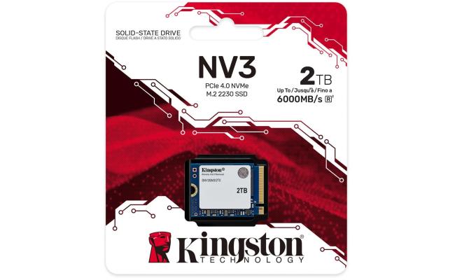 Kingston NV3 2TB M.2 2230 NVMe PCIe Gen 4x4 3D Nand Internal SSD Up to 6000 MB/s