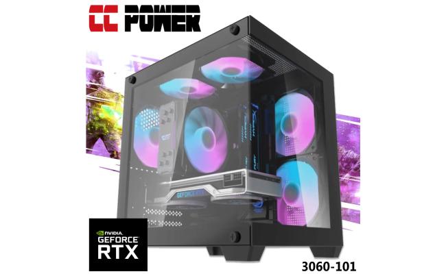 CC Power 3060-101 Gaming PC NEW 8Gen AMD Ryzen 5 8400F 6-Cores w/ Nvidia RTX 3060 12GB DDR6 & DDR5 Memory & Advanced Air Cooler