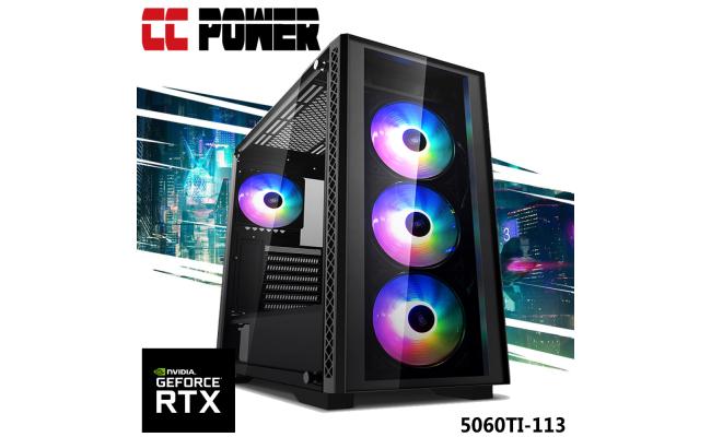 CC Power 5060TI-113 Gaming PC 5Gen AMD Ryzen 7 8-Cores w/ Nvidia RTX 5060TI 16GB DDR7 & Advance Air Cooler