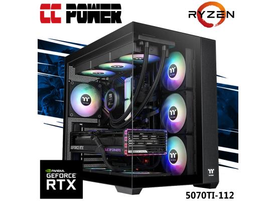 CC Power 5070TI-112 Gaming PC NEW 9Gen AMD Ryzen 9 7950X3D 16-Cores w/ Nvidia RTX 5070 TI 16GB DDR7 & Liquid Cooler