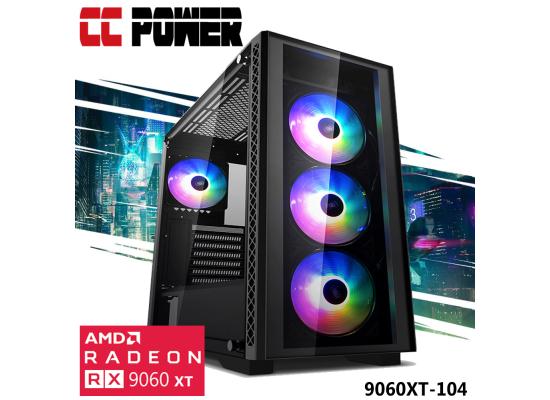 CC Power 9060XT-104 Gaming PC 5Gen AMD Ryzen 7 8-Cores w/ AMD Radeon RX 9060 XT 16GB DDR6 & Advanced Air Cooler