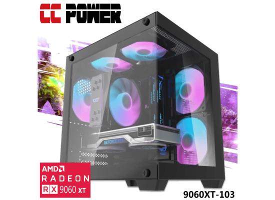 CC Power 9060XT-103 Gaming PC NEW 8Gen AMD Ryzen 5 8400F 6-Cores w/ AMD Radeon RX 9060 XT 8GB DDR6 & Advanced Air Cooler