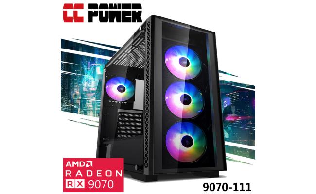 CC Power 9070-111 Gaming PC 5Gen AMD Ryzen 7 8-Cores w/ AMD Radeon RX 9070 16GB DDR6 & Advanced Air Cooler