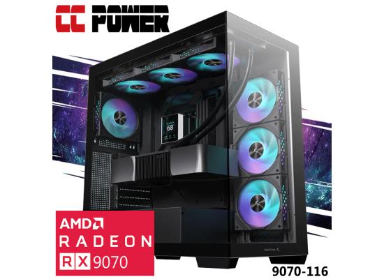 CC Power 9070-116 Gaming PC NEW 9Gen AMD Ryzen 9 9950X 16-Cores w/ AMD Radeon 9070 16GB DDR6 & DDR5 Memory & Liquid Cooler