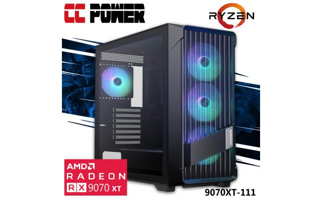 CC Power 9070XT-111 Gaming PC NEW 9Gen AMD Ryzen 9 7900X 12-Cores w/ AMD Radeon RX 9070 XT 16GB GDDR6 & Liquid Cooler