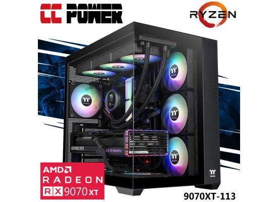CC Power 9070XT-113 Gaming PC NEW 9Gen AMD Ryzen 9 7950X3D 16-Cores w/ AMD Radeon RX 9070 XT 16GB GDDR6 & Liquid Cooler