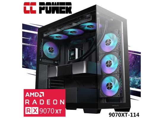CC Power 9070XT-114 Gaming PC NEW 9Gen AMD Ryzen 9 9950X 16-Cores w/ AMD Radeon RX 9070 XT 16GB GDDR6 & Liquid Cooler