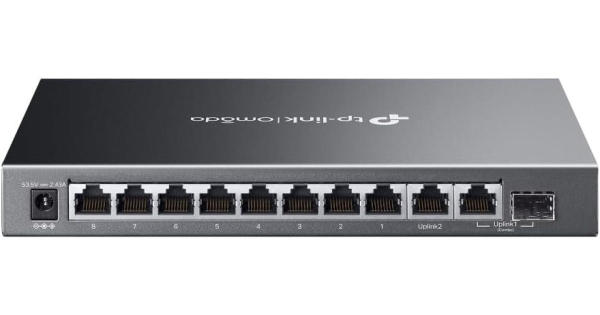 TP-Link Omada ES210GMP محول جيجابت سهل الإدارة بـ 10 منافذ جيجابت، ميزانية طاقة 123 وات مع 8 منافذ PoE+