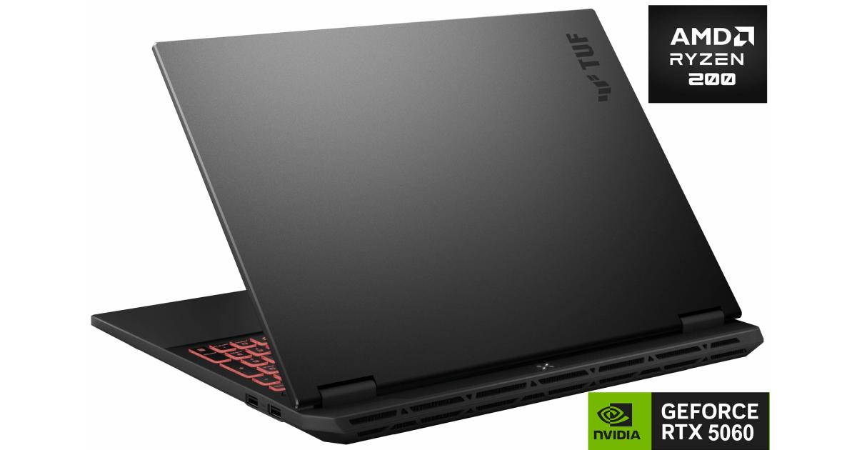 ASUS TUF Gaming A16 (2025) FA608UM NEW AMD Ryzen 260 8-Cores w/ Nvidia RTX 5060 8GB DDR7 وشاشة IPS 165 هرتز - رمادي جايجر