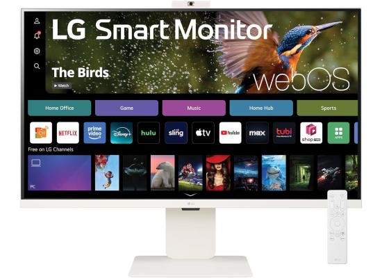 LG 32SR85U-W 32" Smart IPS 4K UHD webOS 23, USB Type-C 90W PD, Built-in FHD Webcam & Speaker, HDR 10, AirPlay 2, Screen Share, Bluetooth, White