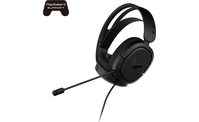 ASUS TUF Gaming H1 Wired Gaming Headset, 7.1 Sound, Discord and TeamSpeak, Comfortable & Lightweight, Compatible with PC, PS5, Switch and Xbox, Black