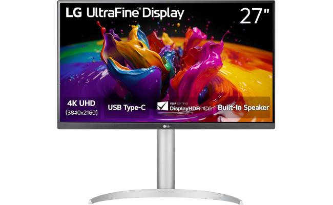 LG 27UP850K Ultrafine 27" IPS 4K UHD (3840 x 2160) HDR 400, DCI-P3 95% Built-in Speaker, HDMI, DisplayPort, USB Type-C 90W PD, Tilt/Height/Pivot Adjustable Stand, White
