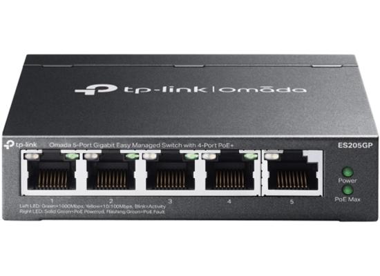 TP-Link Omada ES205GP 5-Port Gigabit Easy Managed Switch with 4-Port PoE+, 65W Power Budget, Metal Case, Auto Recovery, Port Isolation, VLAN, IGMP Snooping, Centralised Cloud Management, Plug & Play