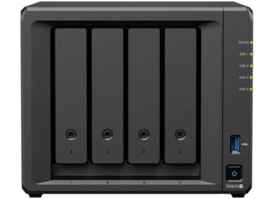 Synology DiskStation DS925+ 4-Bay Diskless NAS Server w/AMD Ryzen V1500B 4-Core CPU & 4GB DDR4 RAM