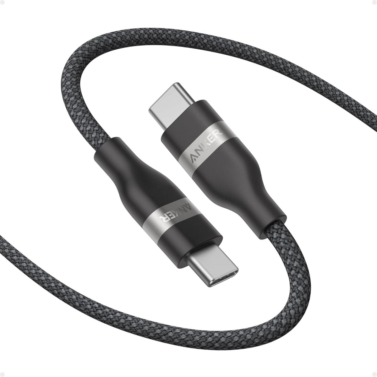 Anker Nano USB C Cable, 240W 90CM Flexible Multi-Color Braided Cord, Fast Charging Type C Charger for iPhone 16 Series, MacBook Pro - Black