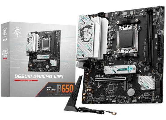 MSI B650M GAMING WIFI 6E mATX - Supports AMD Ryzen 9000/8000 / 7000 Series Processors, AM5 - DDR5 Memory Boost 7800+ MHz/OC, PCIe 4.0 x16, M.2 Gen4