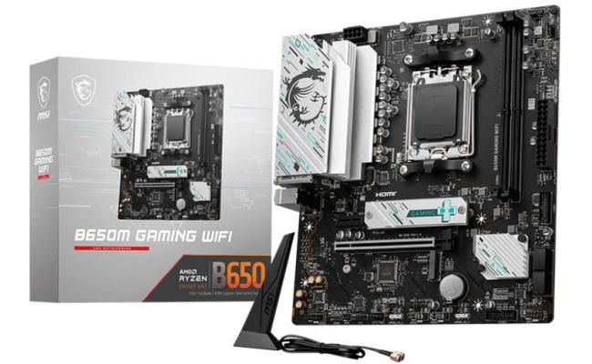 MSI B650M GAMING WIFI 6E mATX - Supports AMD Ryzen 9000/8000 / 7000 Series Processors, AM5 - DDR5 Memory Boost 7800+ MHz/OC, PCIe 4.0 x16, M.2 Gen4