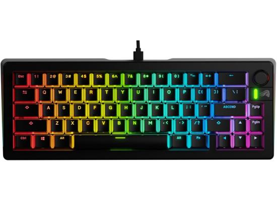 Glorious GMMK 3 Prebuilt Mechanical Keyboard, Size 65%, Hot swappable Switches, RGB Backlighting, Fox Mechanical Switches, Modular Design, Arabic Layout, Black