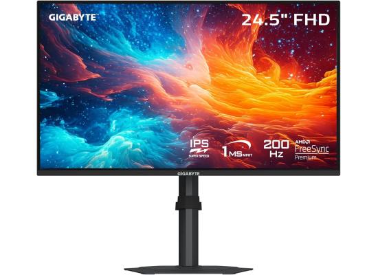 GIGABYTE G25F2 25" Super Speed IPS Full HD 1ms 200Hz 120% sRGB HDR 10 AMD FreeSync Height Adjustable w/ 2x HDMI & 1x DP Interface & Speakers - Black