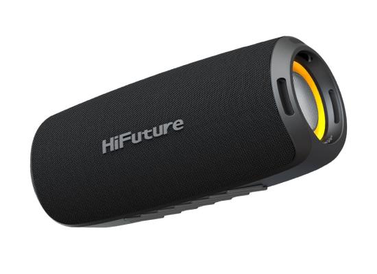 HiFuture Gravity 45W Portable Bluetooth Speaker, IPX7 Waterproof, RGB LED Lights, 8H Playtime, TWS Pairing, Bass Boost, USB-C Fast Charging - Black