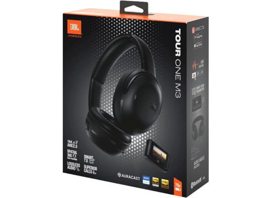 JBL Tour One M3 Smart Tx - Wireless Over-Ear Noise Cancelling Headphones with Smart Transmitter, Hi-Res Audio (3.5mm or USB-C), Spatial 360 Sound with Head Tracking & 70Hrs of Playback (Black)