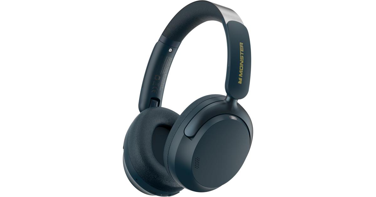 سماعات Monster Persona 3rd ANC Active Noise Cancelling , Over Ear Wireless Headphone Bluetooth with Mic, 70 Hours Playtime Bluetooth , Foldable Comfort Lightweight Headphone for Travel - Dark Blue