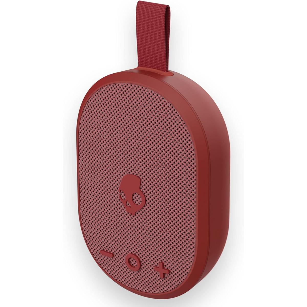 Skullcandy Ounce Wireless Bluetooth Speaker - IPX7 Waterproof Mini Portable Speaker with 16 Hour Battery, Downward Firing Passive Radiator, and Ballistic Nylon Carry Strap - Red