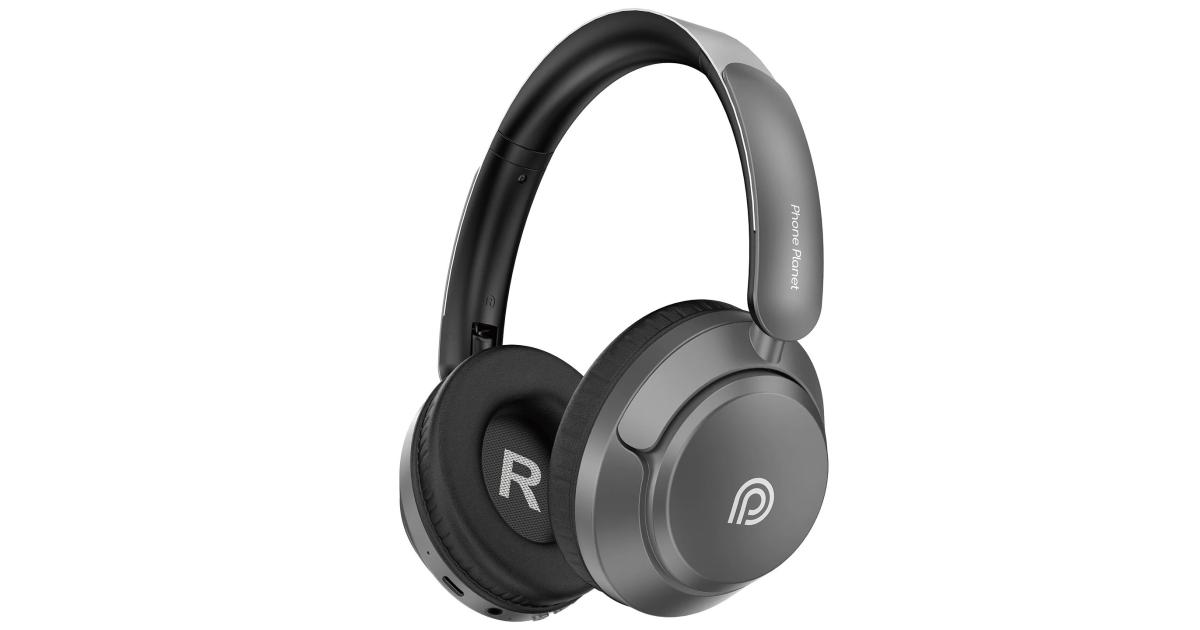 سماعة رأس PHONE PLANET Galaxy Tone , Hi-Res sound quality, Bluetooth 5.3, Active Noise Cancellation (ANC) and (ENC), 40mm audio drivers, up to 60 hours - Gray