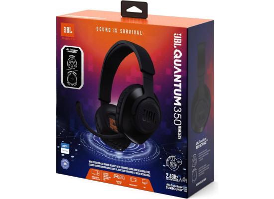 JBL Quantum 350 Wireless  Gaming Headset Detachable Boom Mic, 22-hour Battery Life, Speed Charge & Power & Play, Optimized For PC, PS5, Nintendo Switch & More , Black