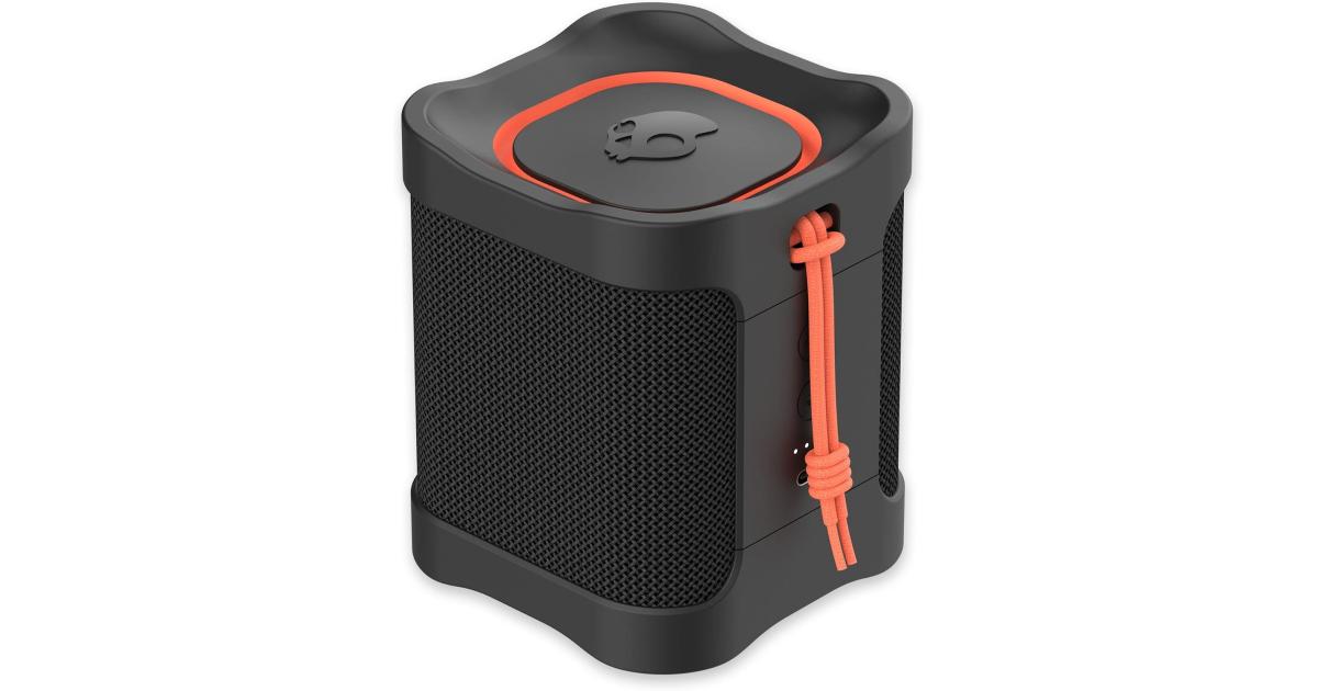 Skullcandy Terrain Mini Wireless Bluetooth Speaker - IPX7 Waterproof Portable with Dual Custom Passive Radiators, 14 Hour Battery, Nylon Wrist Wrap, & True Stereo - Black