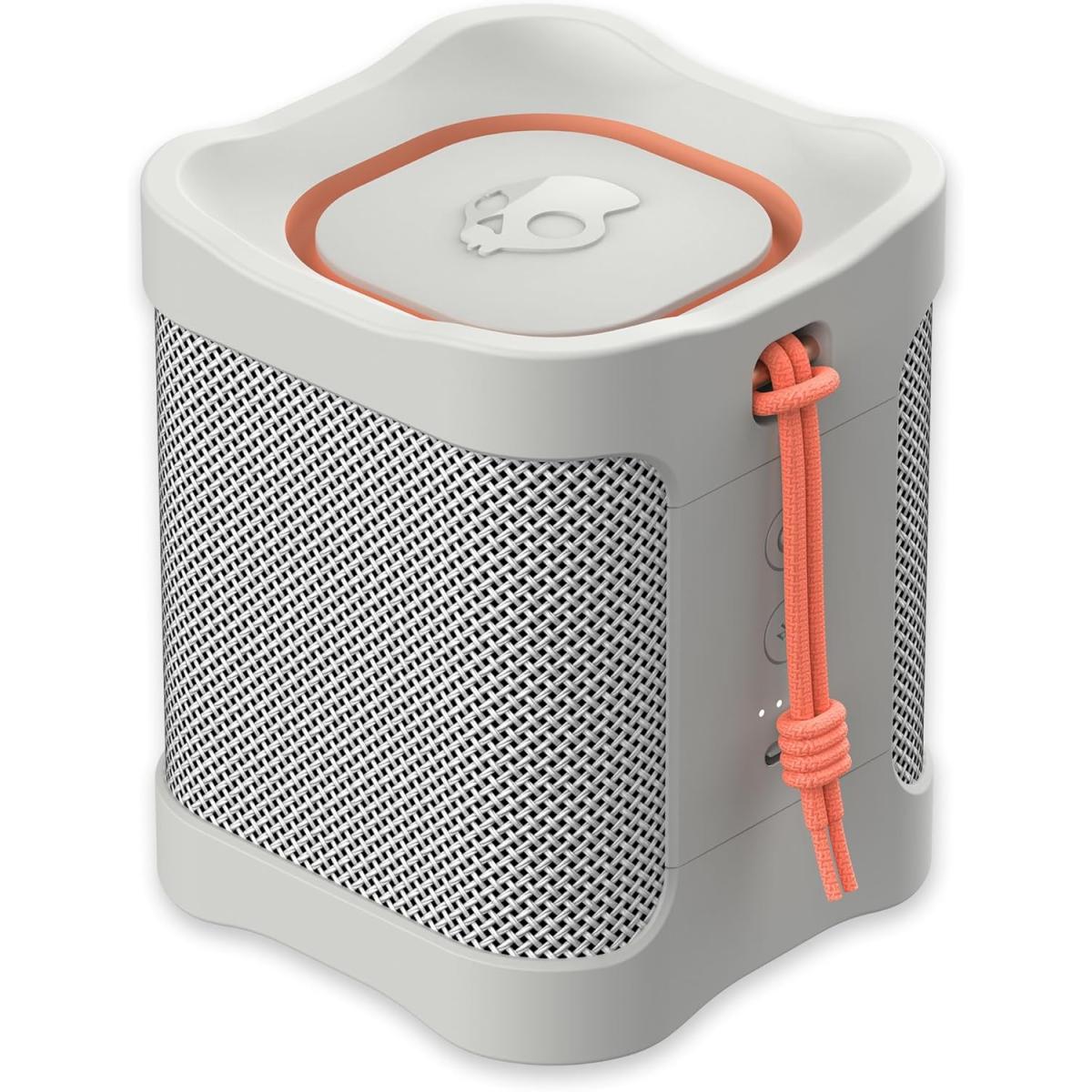 Skullcandy Terrain Mini Wireless Bluetooth Speaker - IPX7 Waterproof Portable with Dual Custom Passive Radiators, 14 Hour Battery, Nylon Wrist Wrap, & True Stereo - Bone