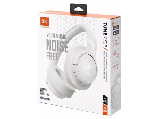 JBL TUNE 770NC Adaptive Noise Cancelling Over-Ear Bluetooth 5.3 Up to 70H battery Speed Charge Lightweight Comfortable & Foldable design - White product thumbnail 2