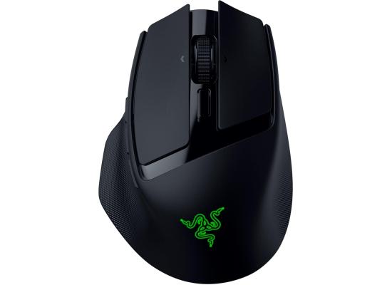 Razer Basilisk Mobile Portable Ergonomic Wireless Gaming Mouse: 10 Programmable Controls HyperScroll - Optical Switches Gen-3 - Long Battery Life - AI Prompt - 2.4 GHz, Bluetooth, USB C