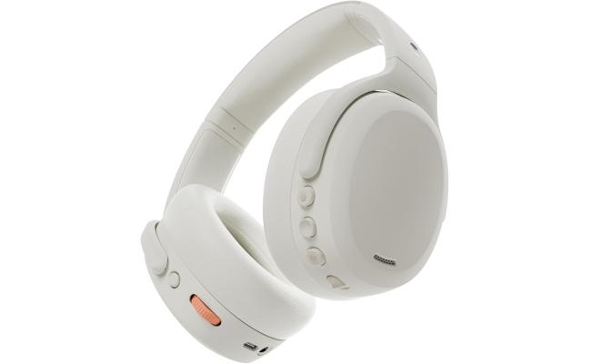 Skullcandy Crusher ANC 2 Wireless Over-Ear Bluetooth Headphones with Multi-Sensory Bass and Charging Cable, Active Noise Cancelling, Up to 60 Hours Battery, Microphone for iPhone Android - Bone