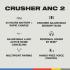 Skullcandy Crusher ANC 2 Wireless Over-Ear Bluetooth Headphones with Multi-Sensory Bass and Charging Cable, Active Noise Cancelling, Up to 60 Hours Battery, Microphone for iPhone Android - Plasma