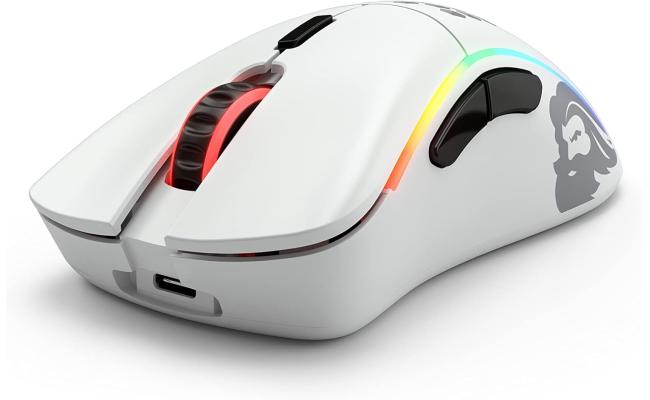 Glorious Model D Wireless Gaming Mouse - 69g Superlight, Lag Free 2.4Ghz Wireless, Up to 71 Hour Battery, RGB, BAMF Sensor, Ergonomic, 6 Buttons - Matte White