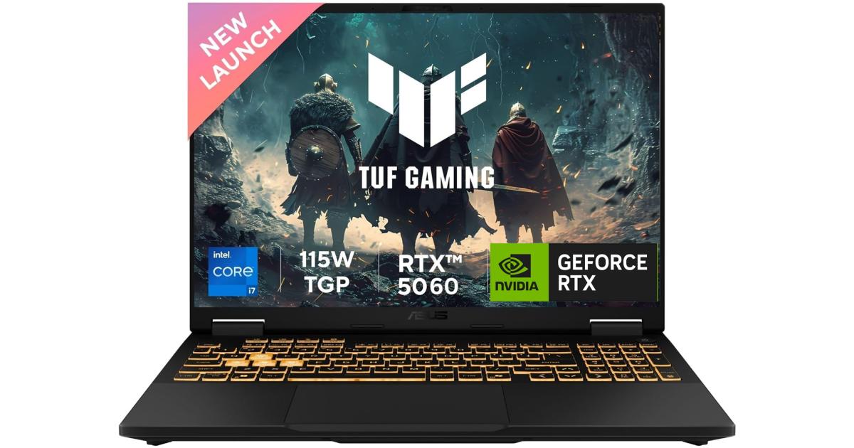 ASUS TUF Gaming F16 (2025) FX608JMR 14Gen Intel Core i7 14650HX 16-Cores مع شاشة Nvidia RTX 5060 8GB DDR7 وIPS 165 هرتز - رمادي جايجر