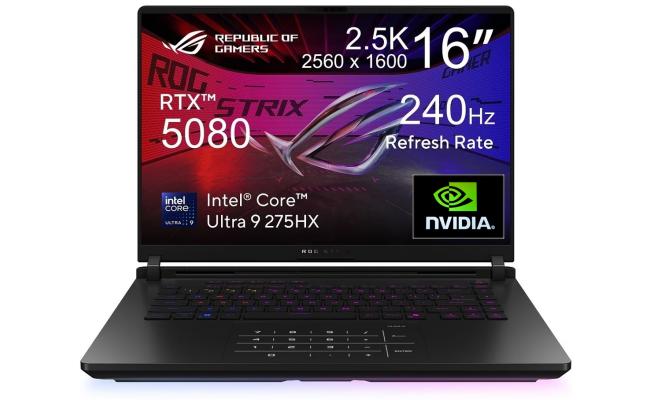 ASUS ROG Strix SCAR 16 (2025) G635 NEW Intel Core Ultra 9 Gen II 275HX 24-Cores w/ NVIDIA RTX™ 5080 16GB DDR7 & ROG Nebula HDR 2.5K 240Hz Display ((Bundle)) , Off Black