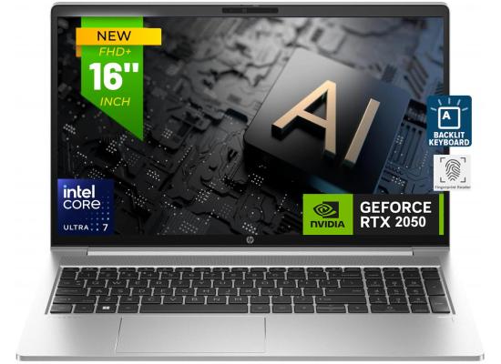 HP ProBook 460 G11 (2024) Intel® Ultra 7 155H HIGH Performance 16-Core Intel® AI Boost w/ NVIDIA® GeForce RTX™ 2050 4GB DDR6 , Pike Silver Aluminum